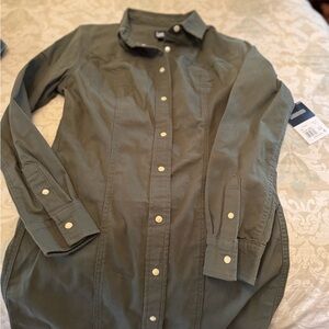 Lee Olive Green Shirt with Logo Tag